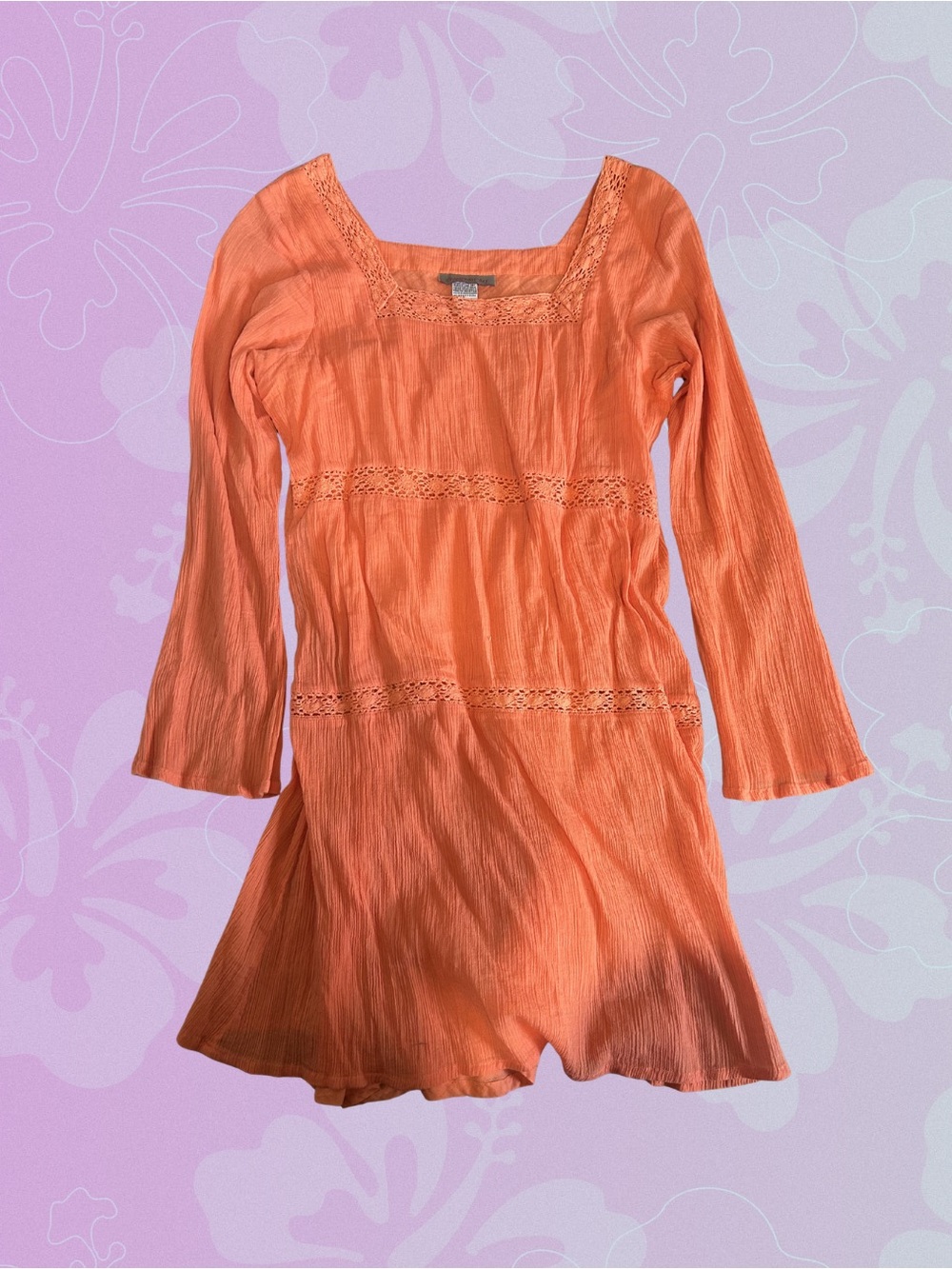 Vintage bright coral cotton dress
